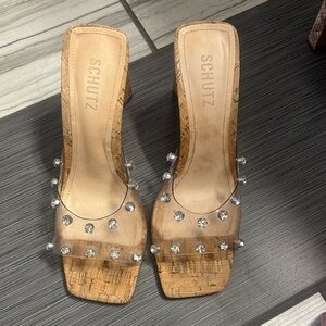 SCHUTZ Brown Embellished Heels